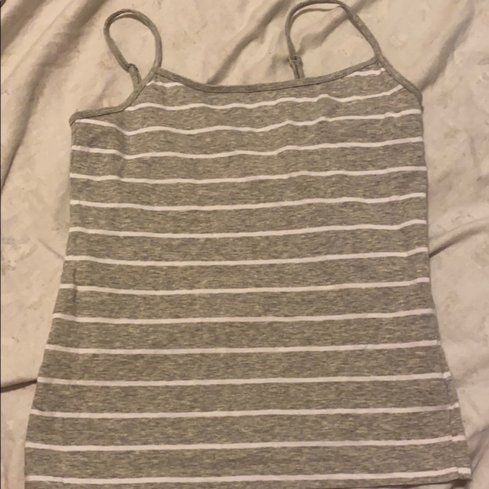 Grey and white stripped cami/ tank top